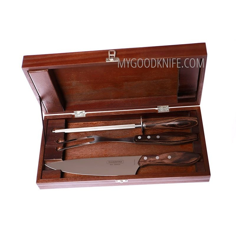 Churrasco BBQ 3 Pc Chef Knives and Grill Fork Set
