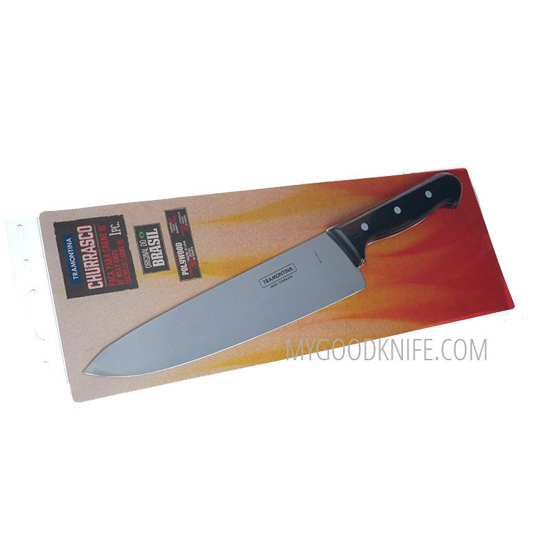 Tramontina Meat Knife 10 in Stainless Steel and Red Handle POLYWOOD 21199722
