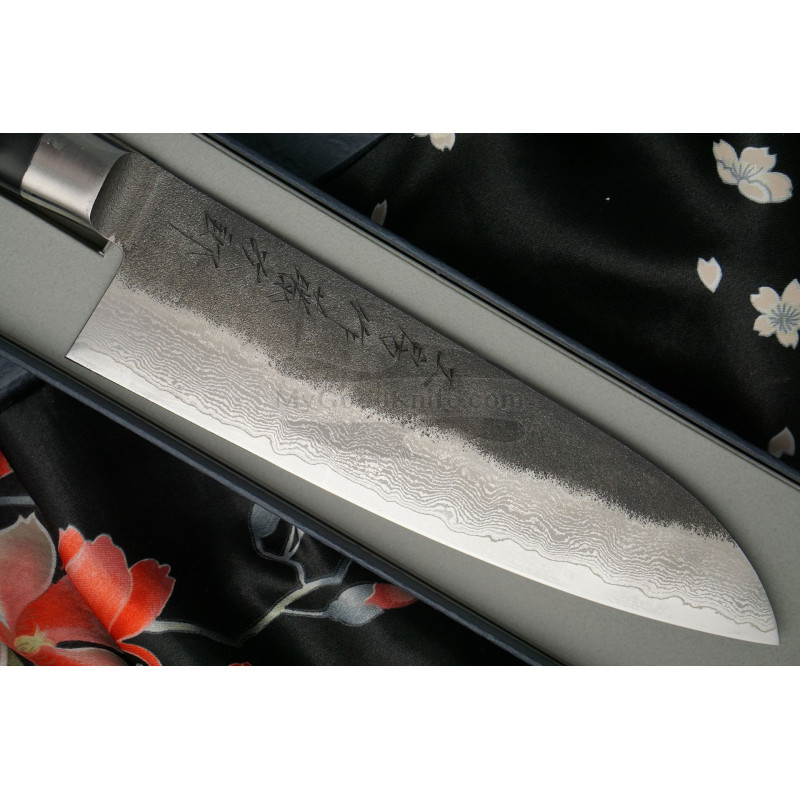 Santoku Japanese kitchen knife Takeshi Saji Damascus SG2 HB-5704 18cm for  sale