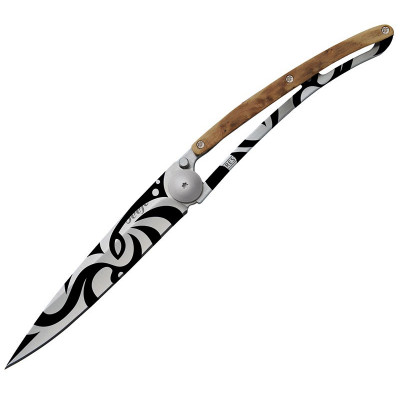 Folding knife Deejo Tattoo Maori-Juniper Wood 37g 1CB020 9.5cm - 1