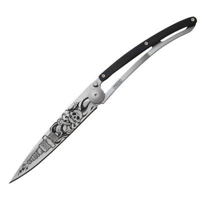 Folding knife Deejo Tattoo Biker-Granadilla wood 37g 1CB018 9.5cm - 1