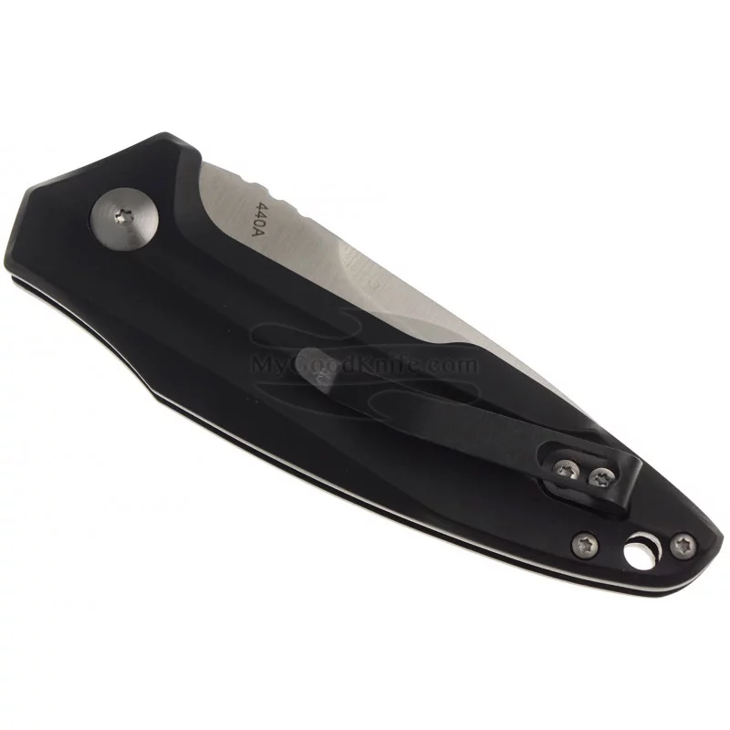 Max Knives MKO29N mini automatic knife with front snap double-edged blade  in black 440 stainless