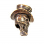 Lanyard bead Skull in hat (bronze) bead3 1.8cm - 6