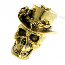 Lanyard bead Skull in hat (nickel silver) bead1 1.8cm - 1