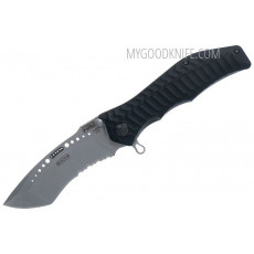 Serrated folding knife HTM Gun Hammer A/O Black 99459 9cm