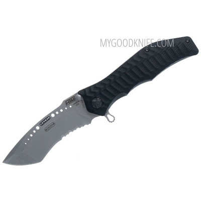 Serrated folding knife HTM Gun Hammer A/O Black 99459 9cm - 1