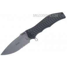 Serrated folding knife HTM Gun Hammer Gray 47549 9cm
