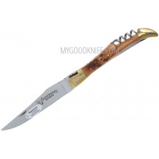 Sommelier knife Laguiole en Aubrac Genevrier with corkscrew and piercer L0412GEL 12cm