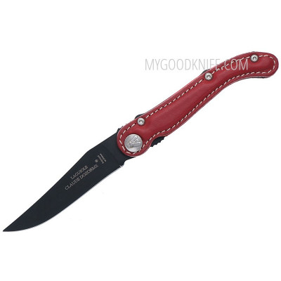 Folding knife Claude Dozorme Laguiole Scrapper red leather 11017104N 11cm - 1