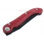 Folding knife Claude Dozorme Laguiole Scrapper red leather 11017104N 11cm - 4