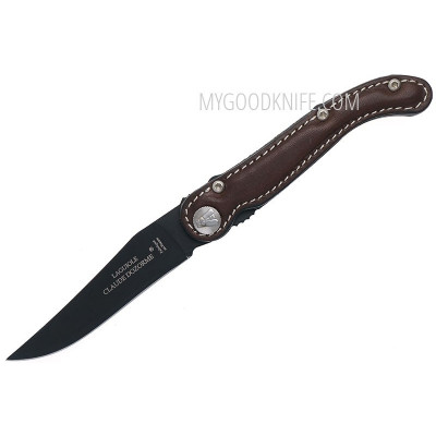 Folding knife Claude Dozorme Laguiole Scrapper brown leather 11017102N 11cm - 1