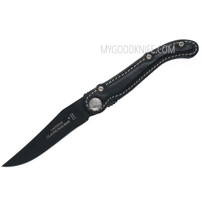 Folding knife Claude Dozorme Laguiole Scrapper  black leather 11017101N 11cm - 1