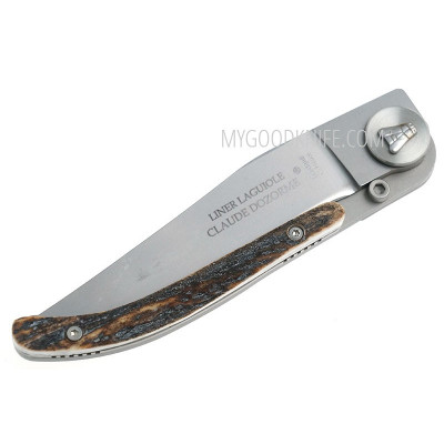 Folding knife Claude Dozorme Laguiole Liner lock, stag horn 1.60