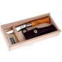 Navaja Opinel Wooden slide top box  Carbon No 8 with sheath 815 8cm - 3
