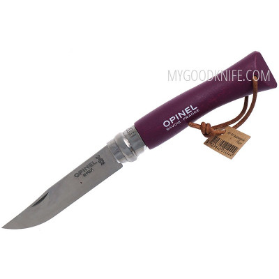 Couteau pliant Opinel No7 Purple Handle with Leather Lace 1444 7cm