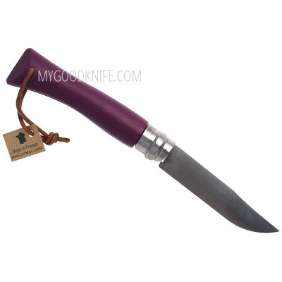 Couteau pliant Opinel No7 Purple Handle with Leather Lace 1444 7cm