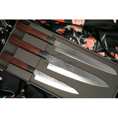 Juego de cuchillos de cocina Seki Kanetsugu Heptagon-Wood 3 piezas 9107