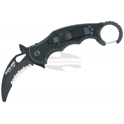 Folding karambit knife Fox Knives Black FX-599 RS 6cm for MyGoodKnife