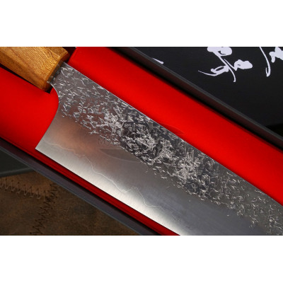 Santoku Japanese kitchen knife Yu Kurosaki Shizuku R2 Keyaki ZR
