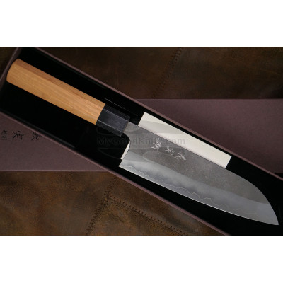 Японский кухонный нож Сантоку Yoshimi Kato Ginsan D-702CW 17см