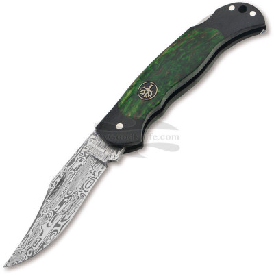 Folding knife Böker Junior Scout Curly Birch Green Damascus 118119DAM 6.9cm