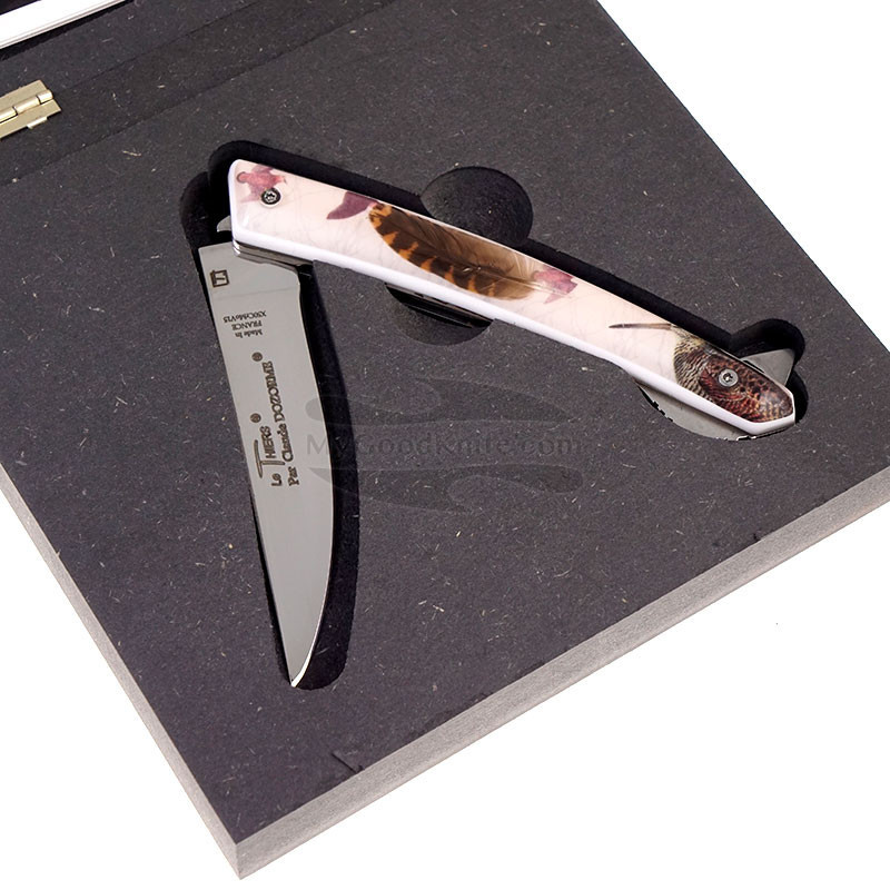 Folding knife Claude Dozorme Thiers Verrou feather 5.90.206.99TF 9cm ...