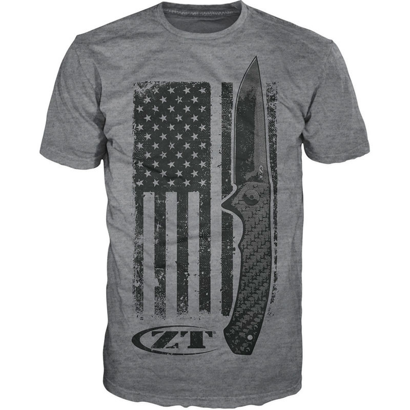 Сamiseta Zero Tolerance USA flag Gray ZT201 Comprar online MyGoodKnife