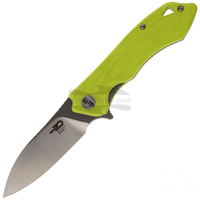 Folding knife Bestech Beluga Stonewash Satin Fluorescent green G-10 BG11F-2 7.9cm