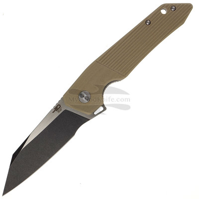 Folding knife Bestech Barracuda Black stonewash Beige G-10 BG15C-2 8.9cm