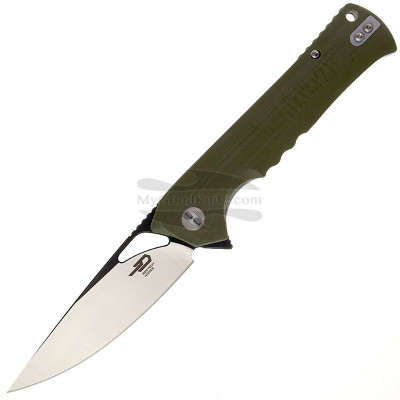Folding knife Bestech Muskie Black stonewash Green G-10 BG20B-2 9.1cm