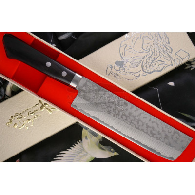 Nakiri Couteau Japonais Kunio Masutani VG-10 Damascus Pakka M-3243 17cm