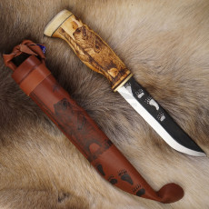 Cuchillo Finlandes Wood Jewel Bear Leuku Lapp knife 23KL_bear 14.5cm