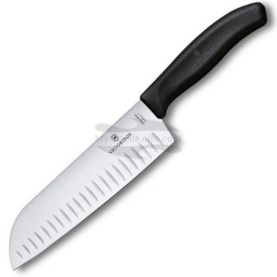 Victorinox Swiss Classic Couteau de Cuisine / Santoku, Lame 17 cm, Lame  Alvéolée, Acier Inoxydable, Inoxydable, Coffret Cadeau, Noir : :  Cuisine et Maison