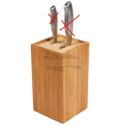 Knife stand Zeller Square Block Bamboo (without knives) for sale