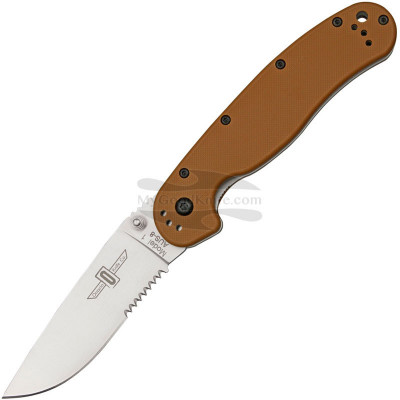 Serrated folding knife Ontario RAT-1 Coyote Brown Handle 8849CB 9.1cm