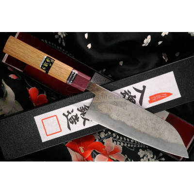 Cuchillo Japones Santoku Goko Hamono Shirogami S/S Clad GHO-003 16.5cm