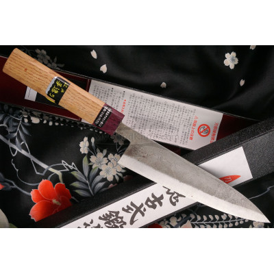 Petty Japanese kitchen knife Goko Hamono Shirogami S/S Clad GHO-002 15cm