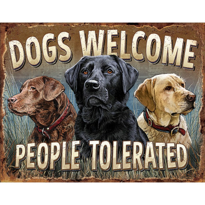 Жестяная табличка Dogs Welcome TSN2279