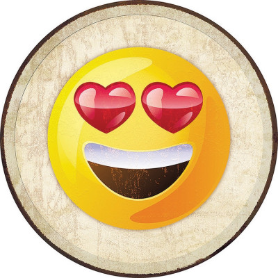 Blechschild Emoji Love Eyes TSN2272
