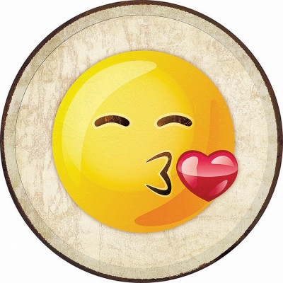 Blechschild Emoji Kiss TSN2270