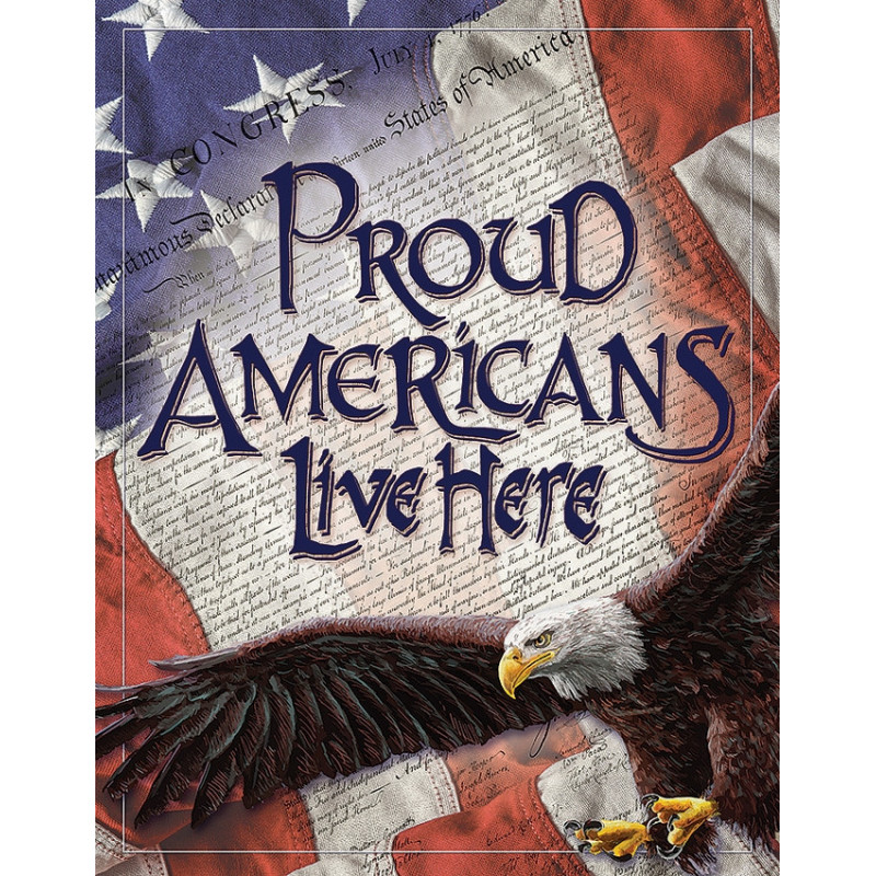 Жестяная табличка Proud Americans Life Here TSN2219 - купить в