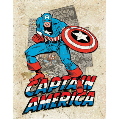 Жестяная табличка Captain America Cover Splash TSN2206