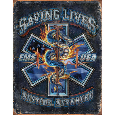 Жестяная табличка EMS Saving Lives TSN2147