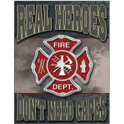 Blechschild Real Heroes Firemen TSN1778
