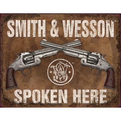 Blechschild Smith&Wesson Spoken Here TSN1849