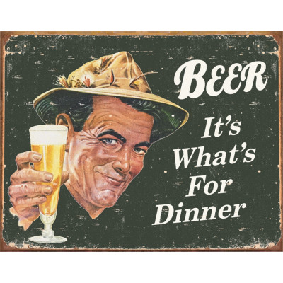 Жестяная табличка Ephemera - Beer For Dinner TSN1424