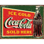 Cartel de chapa Coke Ice Cold Green TSN1393