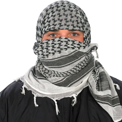 Kappe Camcon Arabic headscarf Shemagh White Black PF61010