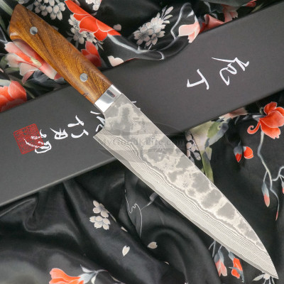Cuchillo Japones Gyuto Takeshi Saji Iron Wood Nickel Damascus HA-4108 21cm