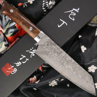 Cuchillo Japones Takeshi Saji Bunka Iron Wood Nickel Damascus HA